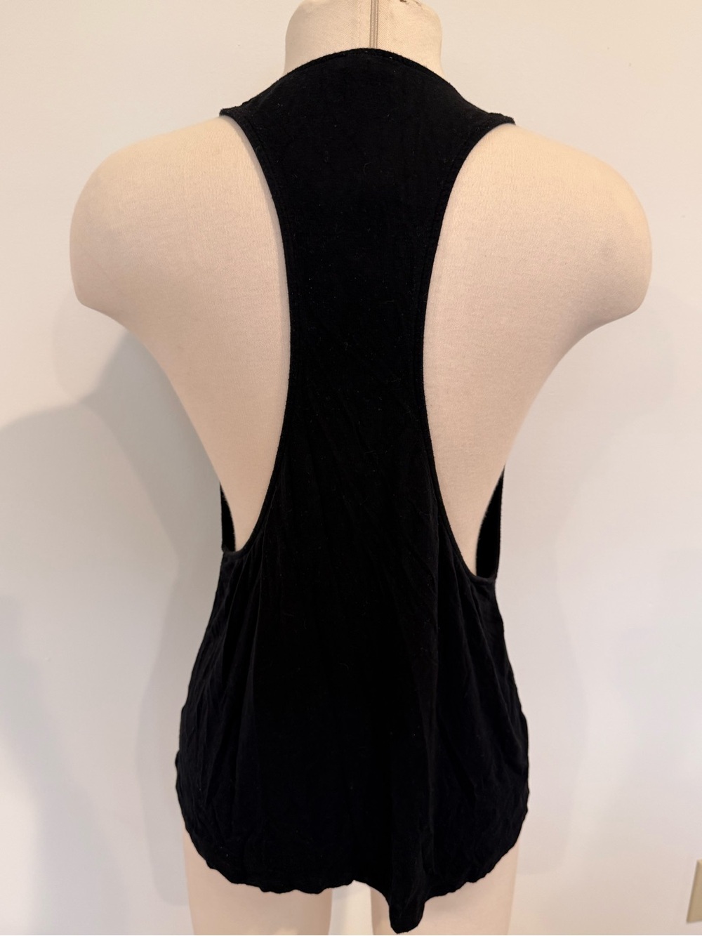 TOBI Black High Neck Muscle Racerback Tank Top Dropped Armhole Size Small - Picture 5 of 6
